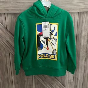Polo Ralph Lauren toddler boy size 3T green polo ski hooded sweatshirt.